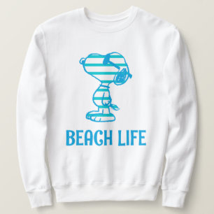 Sweatshirt cacahuètes Snoopy Cyan Stripes Lunettes de solei