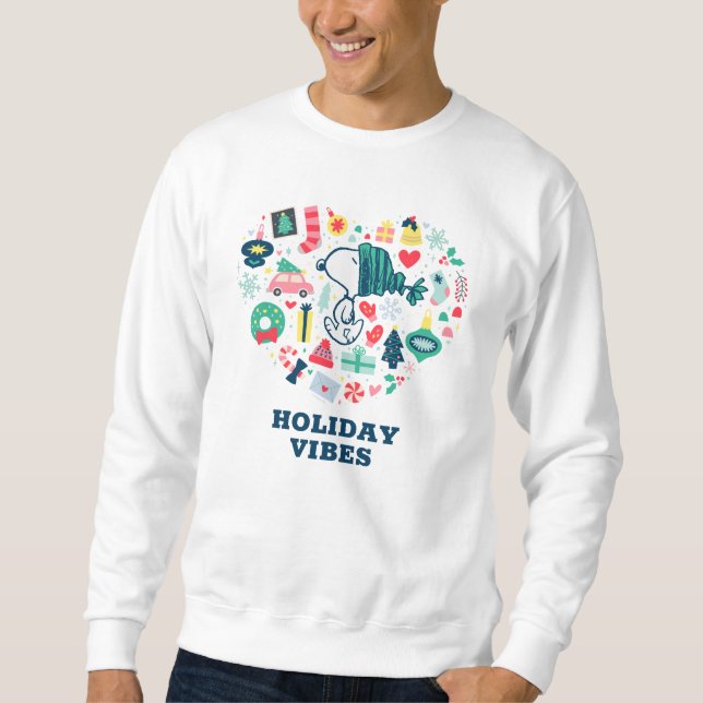 Sweatshirt cacahuètes | Snoopy Holiday Happiness Heart (Devant)