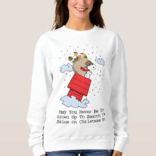 Sweatshirt cacahuètes Snoopy l'As Volant à Noël