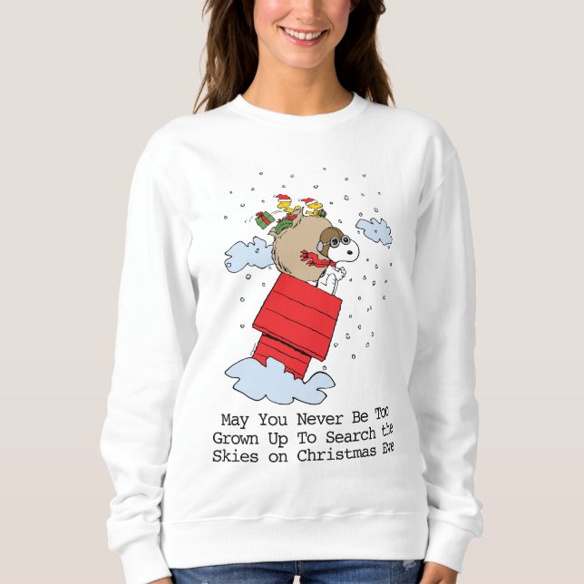 Sweatshirt cacahuètes | Snoopy l'As Volant à Noël (Devant)