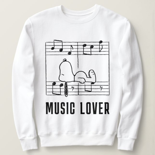 Sweatshirt cacahuètes | Snoopy Musical Notes (Design devant)
