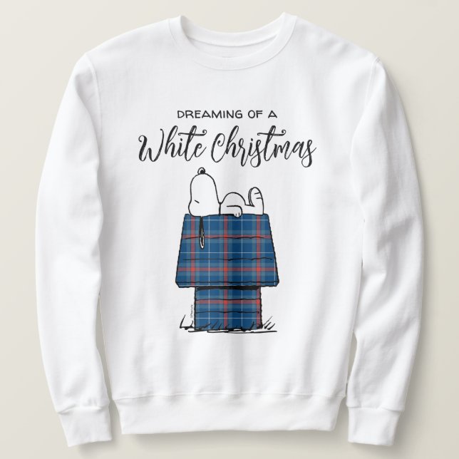 Sweatshirt cacahuètes | Snoopy Plaid Flannel Holiday Dog Hous (Design devant)