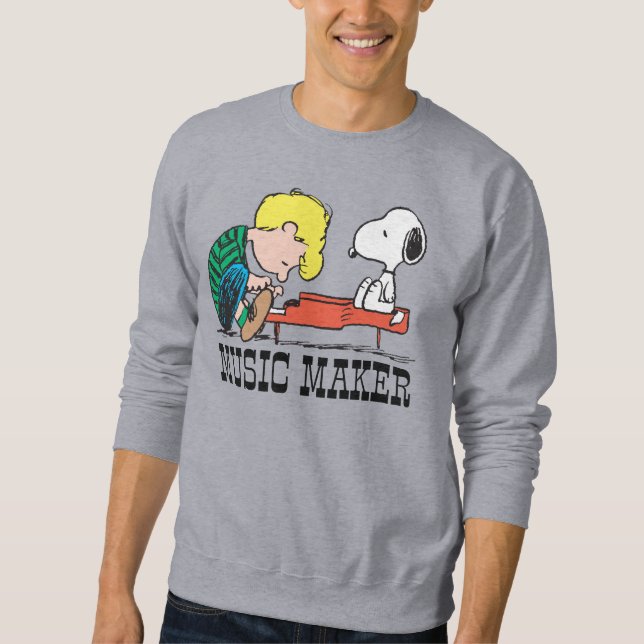 Sweatshirt cacahuètes | Snoopy & Schroeder au piano (Devant)