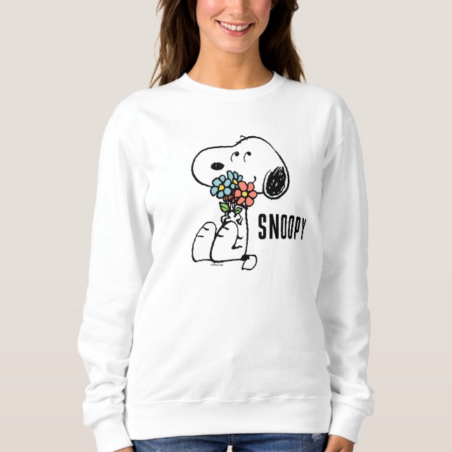 Sweatshirt cacahuètes | Snoopy Stop & Smell the Flowers (Devant)