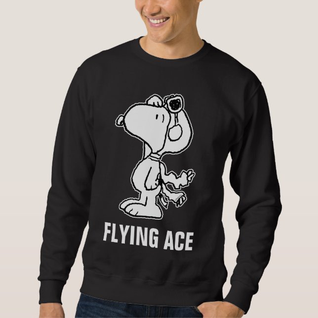Sweatshirt cacahuètes | Snoopy the Flying Ace BW (Devant)