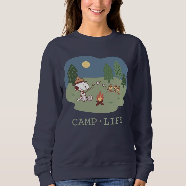 Sweatshirt cacahuètes | Snoopy & Woodstock au feu de camp (Devant)