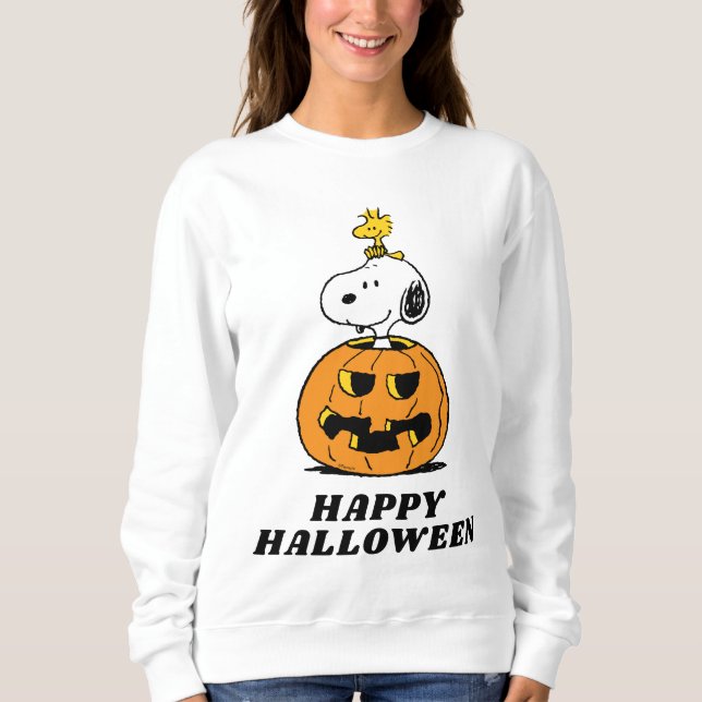Sweatshirt cacahuètes | Snoopy & Woodstock Citrouille pop-up (Devant)