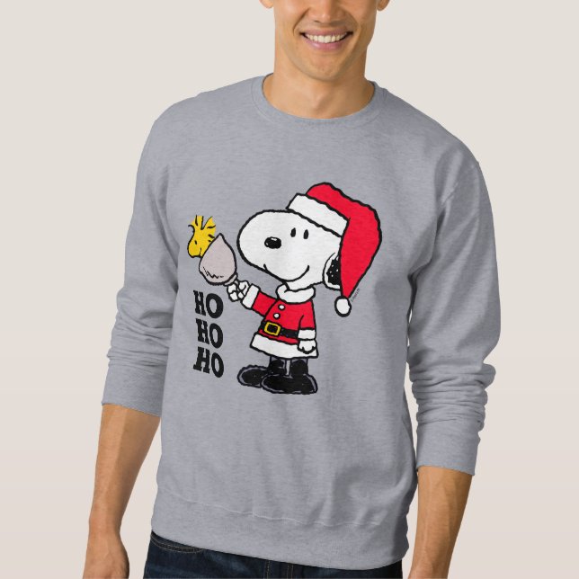 Sweatshirt cacahuètes | Snoopy & Woodstock Ho Ho Ho (Devant)