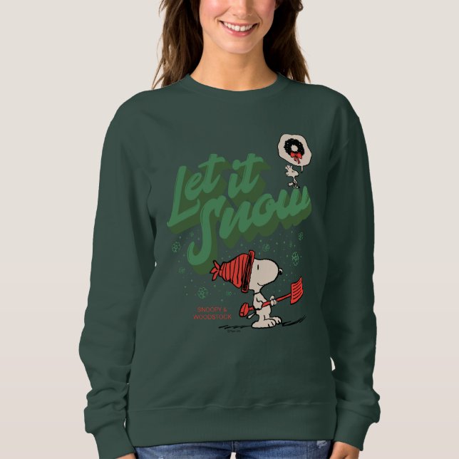 Sweatshirt cacahuètes | Snoopy & Woodstock Laisser neiger (Devant)