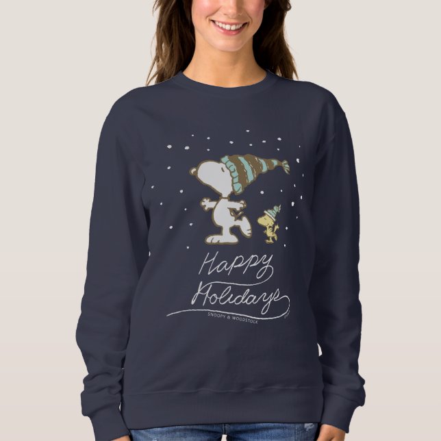 Sweatshirt cacahuètes | Snoopy & Woodstock Patinage d'hiver (Devant)