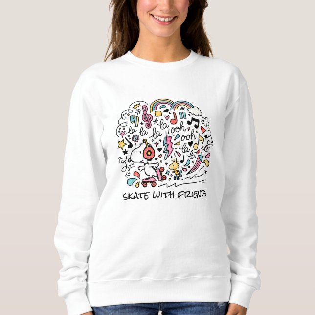 Sweatshirt cacahuètes | Snoopy & Woodstock Roller Sking (Devant)