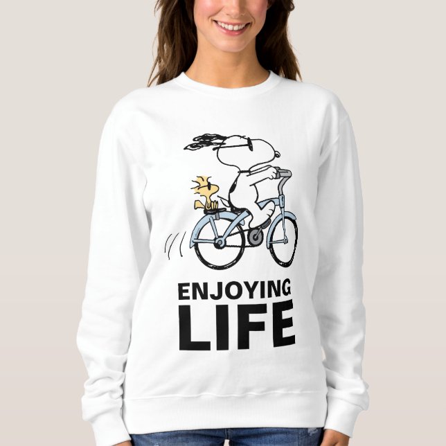 Sweatshirt cacahuètes | Vélo Snoopy & Woodstock (Devant)