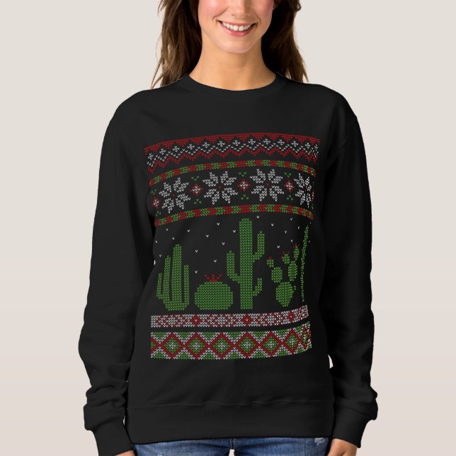 Sweatshirt Cactus laide de Noël moche Cactus Succ sud-ouest (Devant)