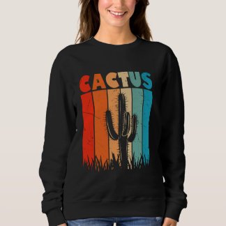 Sweatshirt Cactus Rétro en Silhouette Amateur de Plantes Succ