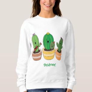 Sweatshirt Cactus trio chantante mignonne dessin animé