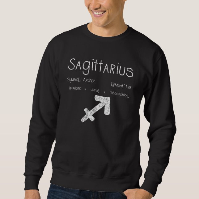 Sweatshirt Cadeau d'anniversaire Symbole Archer Sagittaire As (Devant)