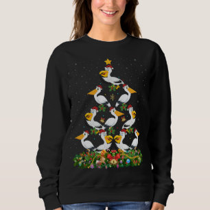 Sweatshirt Cadeau d'arbre de Noël de l'oiseau pélican chapeau