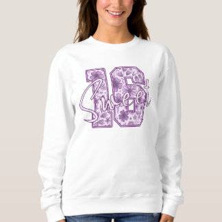 Sweatshirt Cadeau de 16 ans Fleurs de Lavande Violette Douce