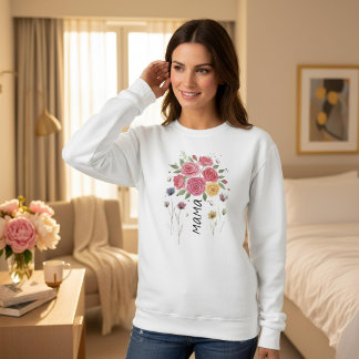 Sweatshirt Cadeau de Fête des Mères Bohème Floral Bulgare Mam