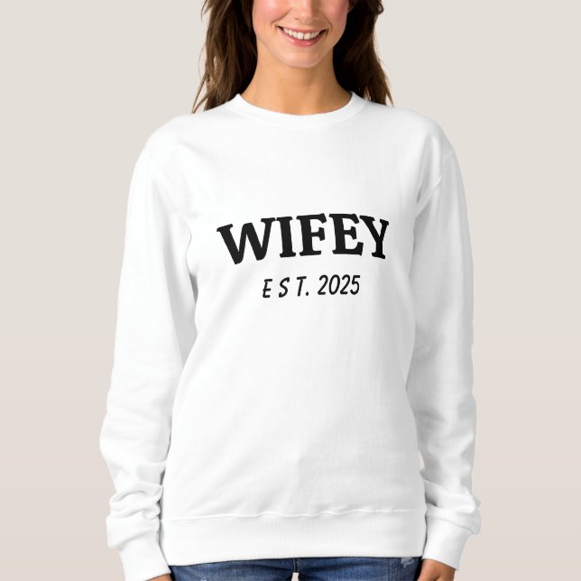 Sweatshirt Cadeau de fiancé, Année personnalisée pour Madame/ (Devant)