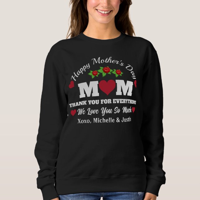Sweatshirt Cadeau de la Fête des Mères sur mesure "Bonne Fête (Devant)