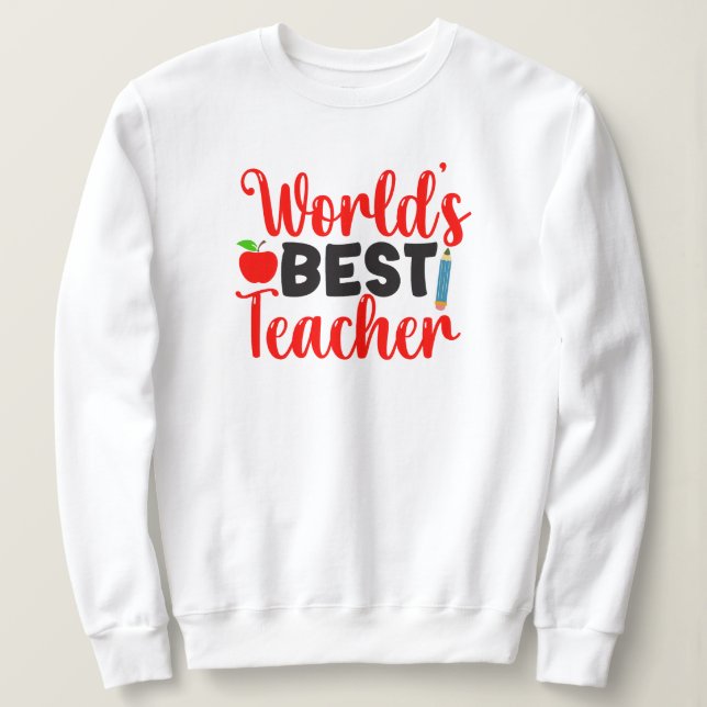 Sweatshirt Cadeau de l'école Apple du meilleur professeur au  (Design devant)