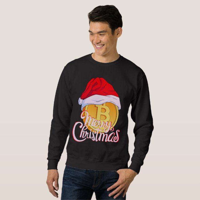 Sweatshirt Cadeau de Noël Bitcoin pour Day Traders (Devant entier)