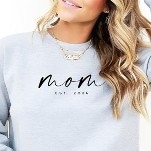 Sweatshirt Cadeau de nouvelle maman avec date établie et écri