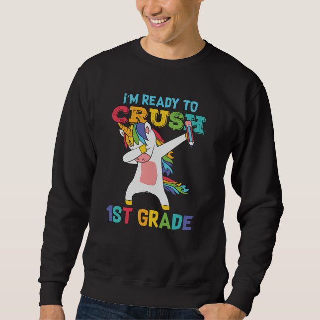 Sweatshirt Cadeau de première année d'école pour élève licorn (Devant)