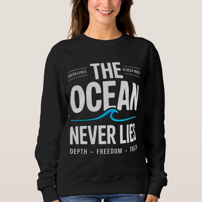 Sweatshirt Cadeau de surfeur en eaux profondes pour femmes (Devant)