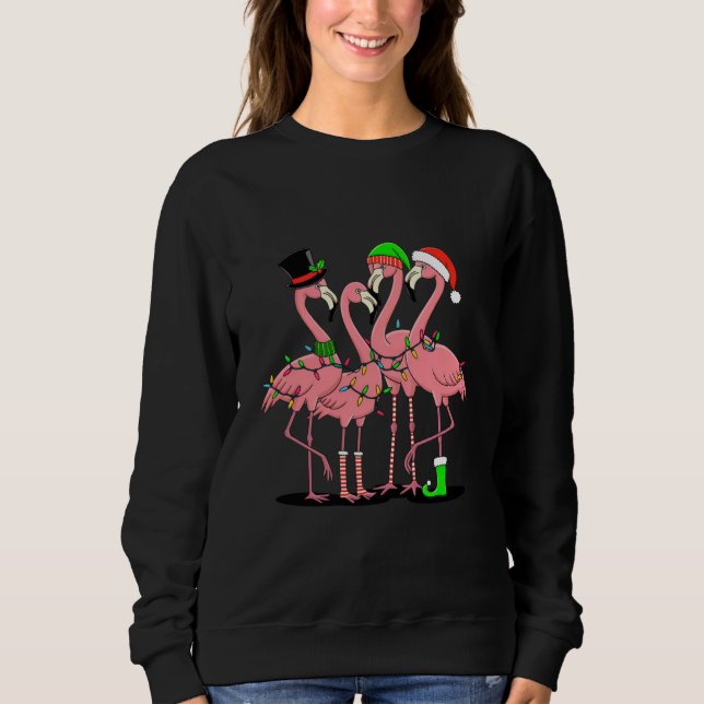 Sweatshirt Cadeau drôle de Noël de flamant rose pour amateur  (Devant)