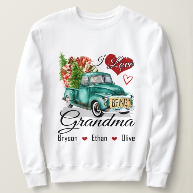 Sweatshirt Cadeau Grandma pour Noël (Design devant)
