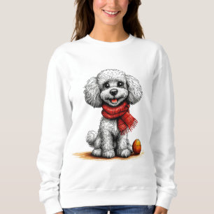 Sweatshirt Cadeau joli caniche blanc pour amateur de chiens