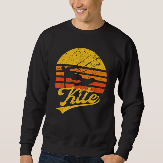 Sweatshirt Cadeau Kitesurf - Kite Surfing Retro Kite Boarding (Devant)
