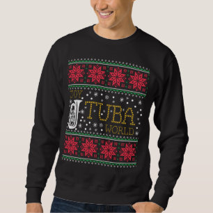 Sweatshirt Cadeau laid de chandail de Noël de fanfare de tuba