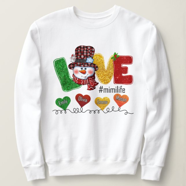 Sweatshirt Cadeau Mimi Life pour Noël (Design devant)
