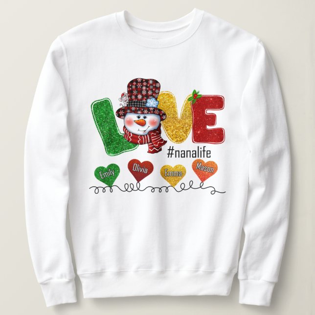 Sweatshirt Cadeau Nana Life pour Noël (Design devant)