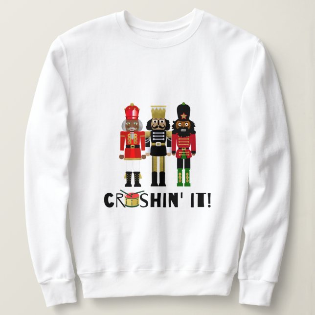 Sweatshirt Cadeau Noir Casse-Noir "Crushin' It" (Design devant)