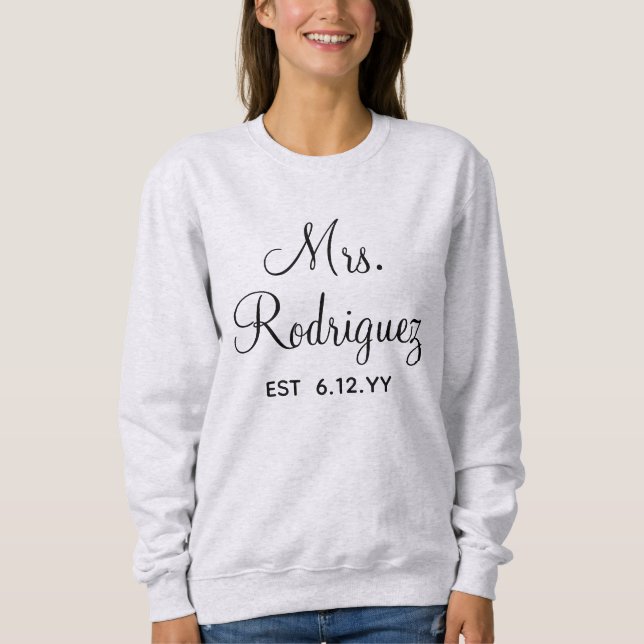 Sweatshirt Cadeau personnalisé Mme Newlysée sur mesure pour m (Devant)