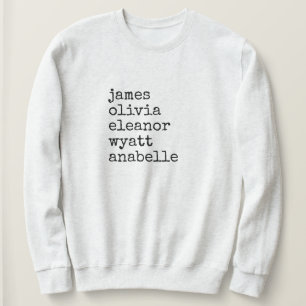 Sweatshirt Cadeau personnalisé pour grand-mère avec les noms