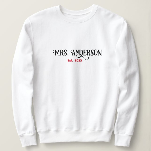 Sweatshirt Cadeau personnalisé pour mariée, cadeau de Fête de (Design devant)