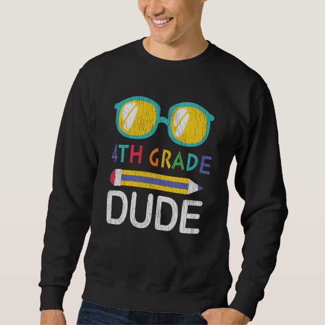 Sweatshirt Cadeau pour garçon élève de 4e rentrée scolaire (Devant)