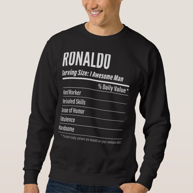 Sweatshirt Cadeau Ronaldo, Faits nutritionnels Taille du serv (Devant)
