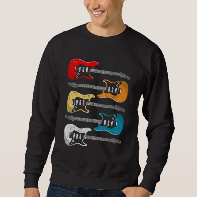 Sweatshirt Cadeau Vintage pour guitaristes (Devant)