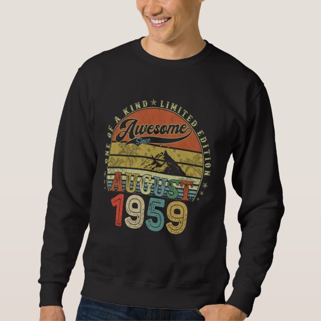 Sweatshirt Cadeaux D'Anniversaire De 65 Ans Pour Hommes Août  (Devant)