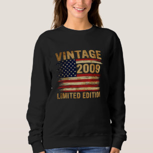 Sweatshirt Cadeaux de 16 ans Vintage 2009 16e anniversaire Am