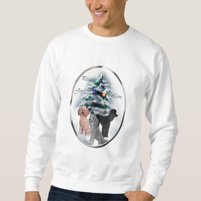 Sweatshirt Cadeaux de Noël de caniche (Devant)