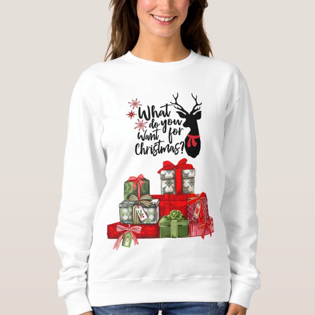Sweatshirt Cadeaux de Noël et cadeaux enrobés (Devant)