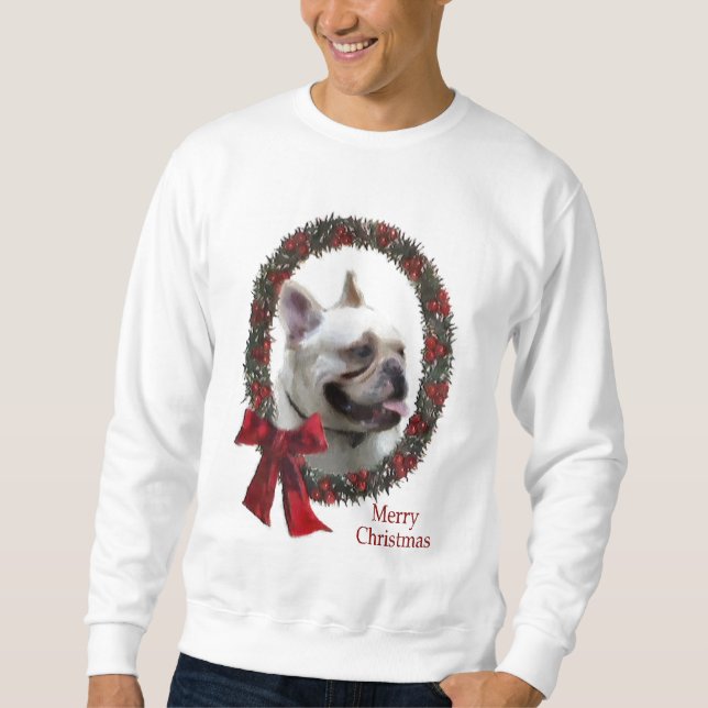 Sweatshirt Cadeaux de Noël pour Bulldog français (Devant)