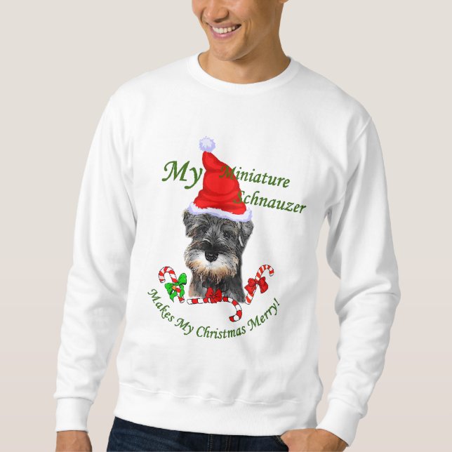 Sweatshirt Cadeaux de Noël Schnauzer Miniature (Devant)